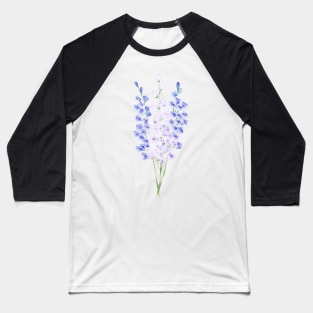 Delphiniums, floral watercolor painting Baseball T-Shirt